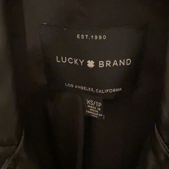 Women’s black leather lucky brand jacket new - Picture 2 of 3